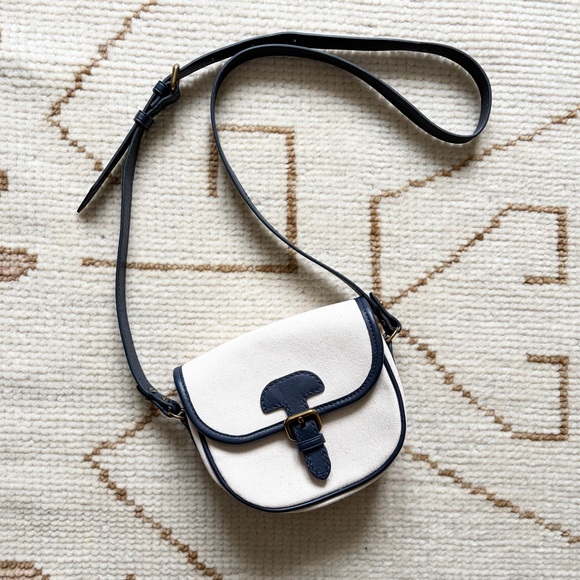 J. Crew Handbags - J. Crew Classic Small Saddle Crossbody Bag Canvas